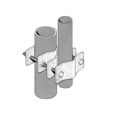 Imagen principal de Abrazadera para Mástiles Dual, Diámetro de 3.81 a 8.9 cm, SINCLAIR CLAMP-005 Juego Sencillo de Abrazadera Dual para Mástiles de 3.81 a 8.9 cm. de Diámetro. Novatics Colombia, proveedores de tecnología en Colombia y LATAM