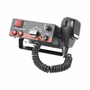Imagen principal de Sirena Vehicular de 100W de Potencia, Con Switch Giratorio de 6 posiciones, Micrófono de Uso Rudo e Interconexión a Radio