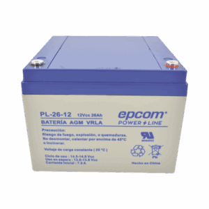 Imagen principal de Batería Respaldo 12V 26Ah AGM-VRLA para Alarmas, CCTV, Control Acceso - EPCOM POWERLINE PL-26-12