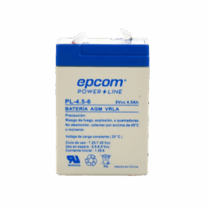 Imagen principal de Batería Respaldo AGM 6V 4.5Ah para Alarmas, CCTV y Control Acceso - EPCOM POWERLINE PL-4.56
