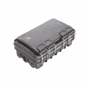 Imagen principal de Caja de Distribución de Fibra Óptica para 24 Empalmes, con 8 acopladores SC/APC simplex, Exterior IP65, Color Negro