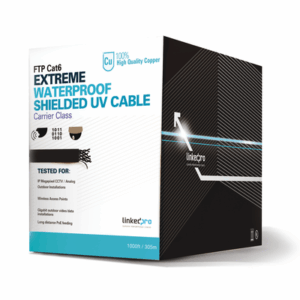 Imagen principal de Bobina de cable de 305 Metros Cat6+ CALIBRE 23 Exterior Blindado tipo FTP para CLIMAS EXTREMOS, UL, color Negro,