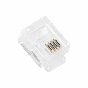 Imagen de galería 1 de Bote con 100 piezas de plug modular tipo RJ11 de 4 contactos chapado de oro a 50 micras