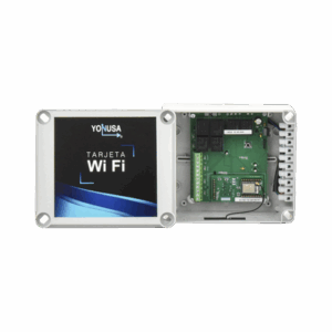 Imagen principal de Modulo WIFI con gabinete para uso en Energizadores YONUSA/Aplicación sin costo/Activación Remota de 4 salidas tipo Relay con alta capacidad.